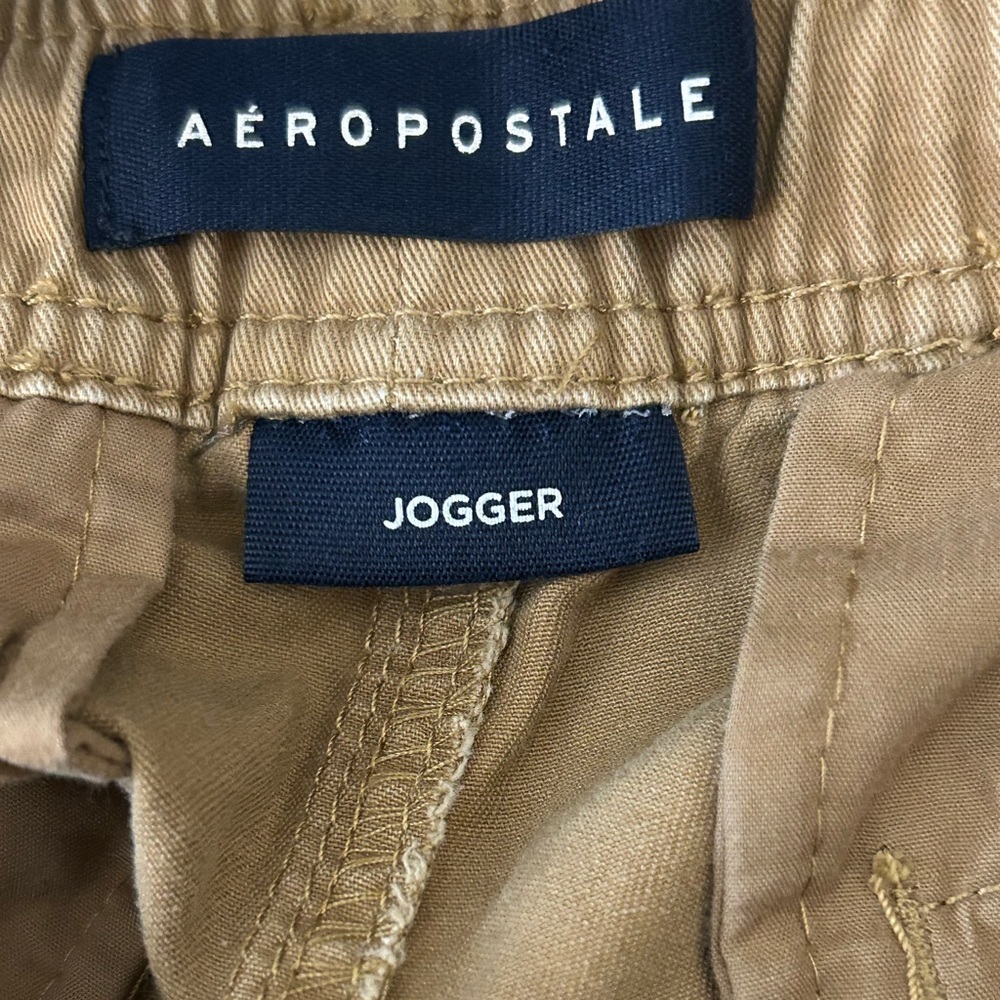 Aeropostale Men’s Khaki Jogger Pants Drawstring Cotton Sweatpants Size M - Picture 5 of 6